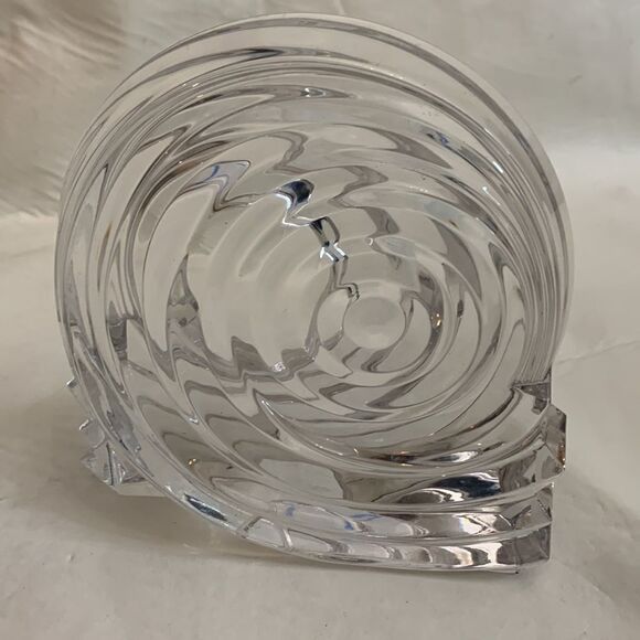 German Paper Weight Glass Spiral Swirl Candle Votive  Holder Lead Crystal Heavy - Picture 9 of 10